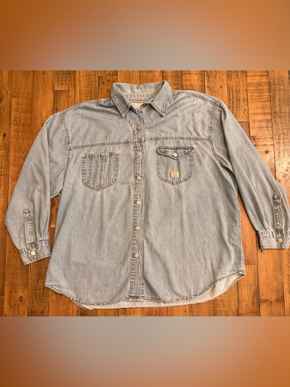 Kikomo Light Denim Blue Casual Button-Down Shirt